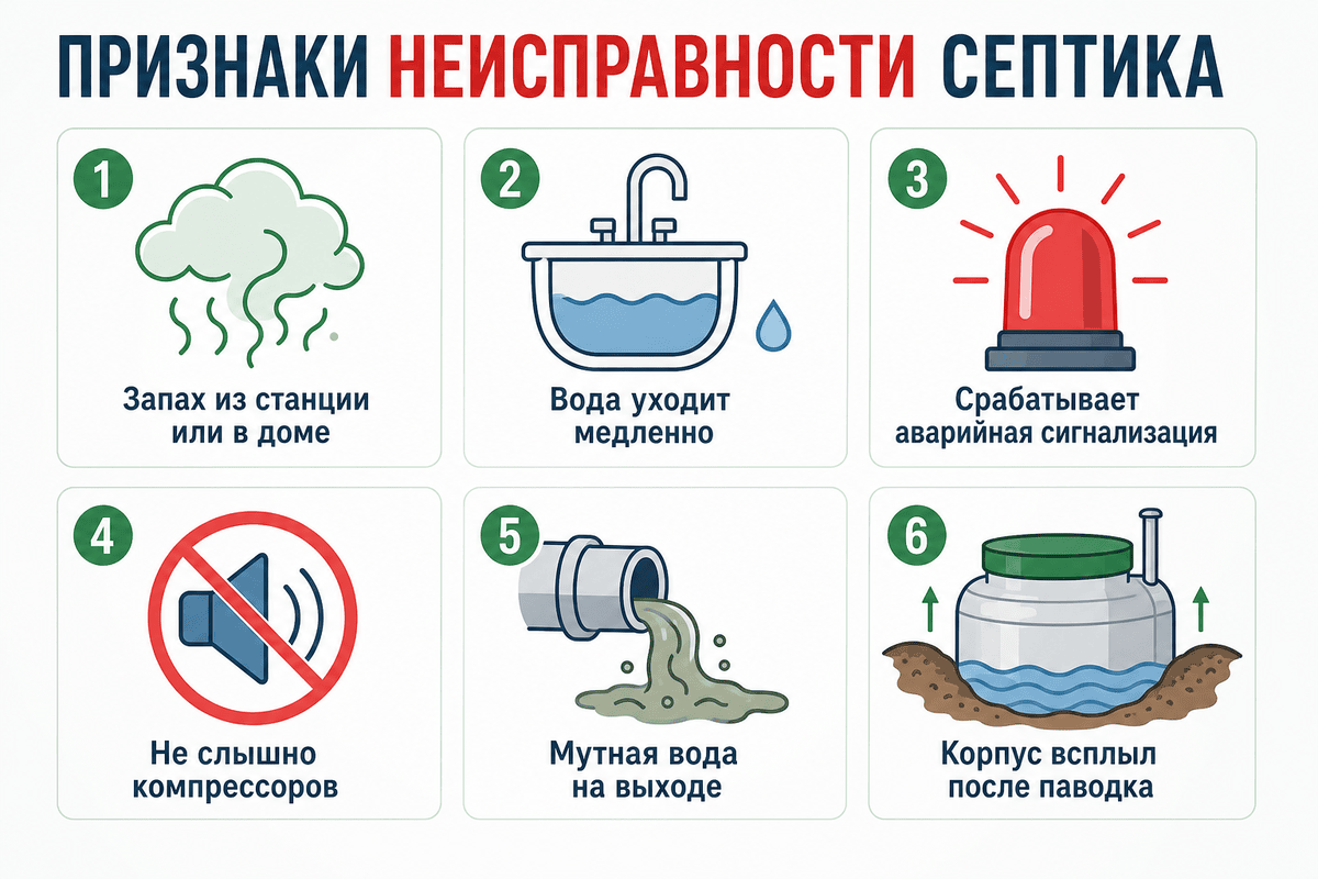 Признаки неисправности септика — когда вызывать мастера по ремонту автономной канализации в Самаре