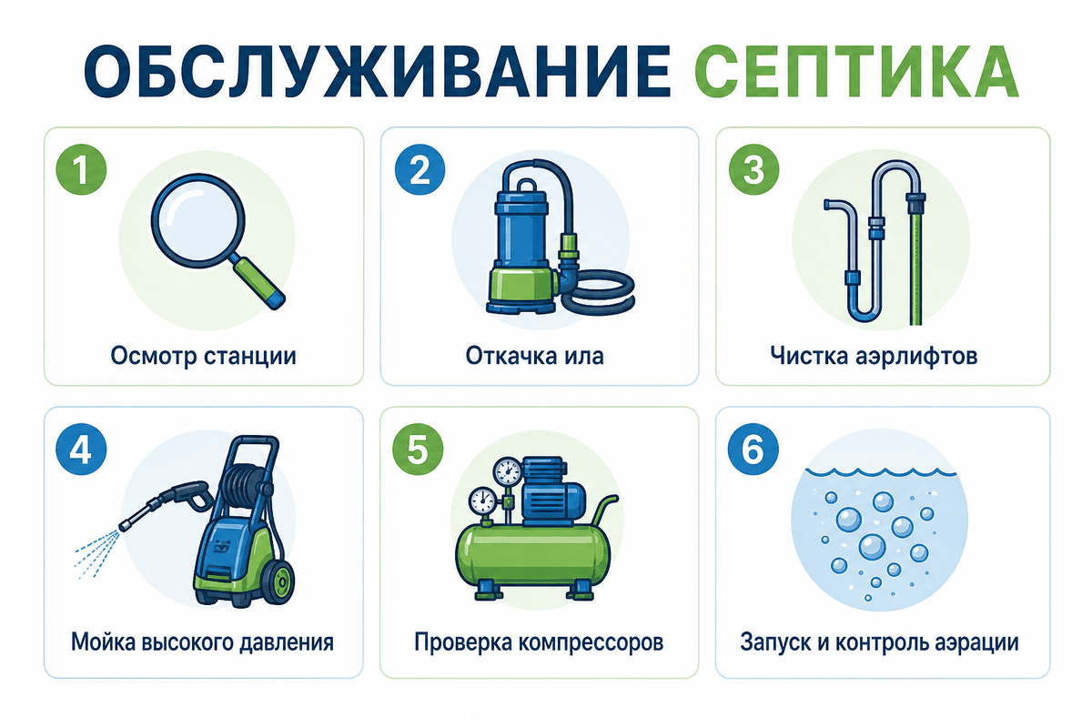 Обслуживание септика в Самаре — этапы сервисного обслуживания автономной канализации